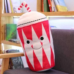 Plush Dolls Cute plush fast food burgers ice fries toys filled with popcorn cake pizza pillow pads childrens toys birthday gifts H240521 BU7L