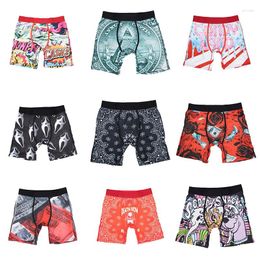 Underpants 1Pcs Fashion Print Men Underwear Boxershorts Man Panties Innerwear S-2XL Long Boxer Short ZS-10