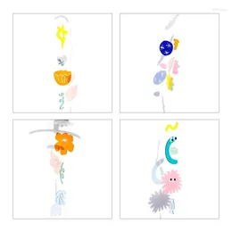 Decorative Figurines Acrylic Wind Colorful Star Bird Flower Small Eye Pendant Geometric Hanging Ornament For Home Outdoor Window Garden DXAF