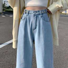 Women's Jeans Sutimine Woman Wide Leg Women's Mop Pants Loose And Small 2024 Spring Clothes High Waist Straight Tube Black