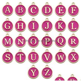 Lockets 26 English Letters Pendants For Bracelet Earrings Diy Jewellery Accessories Double-Sided Alloy Drop Delivery Necklaces Dhm6Z