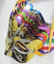 30pcslot fashion mask gold shining plated party mask wedding props masquerade mardi gras mask mix color5556418