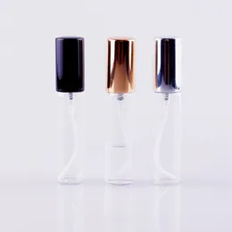 Storage Bottles 50pcs/lot 10ml Mini Clear Glass Full Lid Gold Silver Black Sprayer Perfume Spray Bottle For Cosmetic Packaging