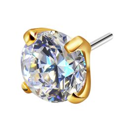 18K Solid Gold SI/H Natural Diamond Push Pin Top Labret Piercing Jewellery Eternal Metal