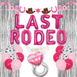 Cheereveal Last Rodeo Bachelorette Party Decoration Western Cowgirl Balloon Banner Bride To Be Sash Bridal Shower Party Supplies 240522