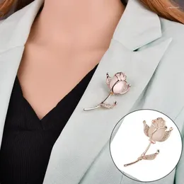 Brooches Rose Flower Women High-heeled Shoes Shape Tulip Fashion Fixed Clothes Pin Elegant Rhinestone Brooch Jewellery