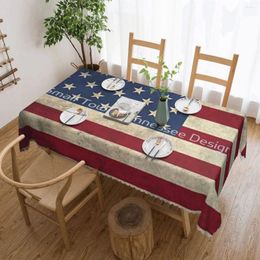 Table Cloth American Flag Tablecloth 54x72in Wrinkle Resistant Home Decor Indoor/Outdoor