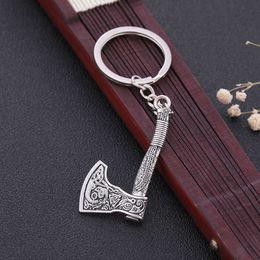 Skyrim Vintage 3D Slavic Axe Perun's Charm Key Chain Symbol of Norse Viking Amulet Valknut Celtics Knot Men's Keychain Gift