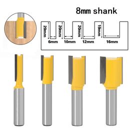 Straight Router Bit Woodwork Tool 1pc 6/10/12/16mm 8mm Shank Carbide Carving Cleaning Bit Milling Cutter Wood Durable New