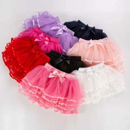 Skirts Hot Baby Girl Tulle Tutu Skirts Rainbown Pettiskirts Fluffy Kids Ballet Skirts for Party Dance Princess Children Tulle Clothes Y240522