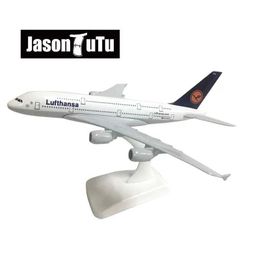 Aircraft Modle JASON TUTU 20cm Lufthansa Airbus A380 Aeroplane Model Plane Model Aircraft Diecast Metal 1/300 Scale Planes Factory Dropshipping Y240522