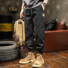 Men's Pants Khaki Bunched Feet Casual Sports For Men Spring And Fall Trend Loose American Retro Long