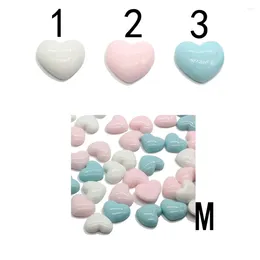 Decorative Flowers 50/100pcs Smooth Pastel Hearts Cabochon Pink White Blue Resin Flat Back Mini Embellishment Hair Bow Centre Jewellery Craft