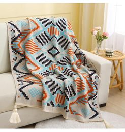 Blankets Bohemian Plaid Blanket For Sofa Bed Decorative Outdoor Camping Picnic Boho Cover Throw With Tassel