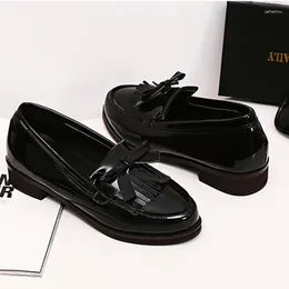 Casual Shoes Fashion Loafers Patent Leather Round Toe Bow Comfortable Soft Bottom Low Heel Flat Daily Walking Light