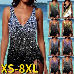 Women's Swimwear Sexy High Waist Swimsuit Two Piece Set Beachwear Monokini Women Design Printing Bathing Suit Summer Fashion Tankini XS-8XL