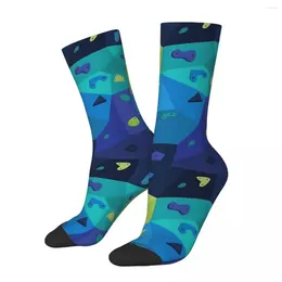 Men's Socks Boulder Wall (Blue And Green) Harajuku High Quality Stockings All Season Long Accessories For Unisex Gifts