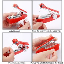 Portable Mini Sewing Machines Needlework Cordless Hand-Held Clothes Useful Sewing Machines DIY Apparel Sewing Fabric Tool