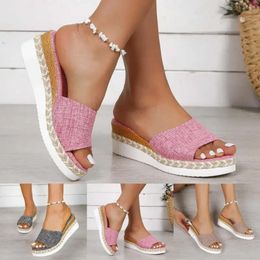 Fashion Color Breathable Ladies Solid Sandals Mesh Comfortable Flat Bottom Casual Women's Leopard 3 Strap for 2c1