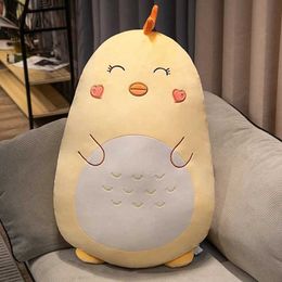 Plush Dolls New Fat Kawaii Chicken Bear Rabbit Penguin Piggy Dinosaur Plush Pillow Toys Soft Stuffed Animal Doll Chair Cushion High Quality H240521 F70Z