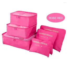 Storage Bags 6PCS/Set Travel Cases Clothes Tidy Bag Box Luggage Suitcase Pouch Zip Bra Cosmetics Underwear Organizer