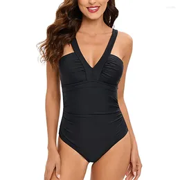 Women's Swimwear Sexy Belt Bandage V-Neck High Waist Bathing Suit Plus Size One Piece Swimsuit Women Bodysuit Monokini Beach Wear Bather