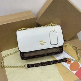 Luxury Handbag Designer C New Bag Women's Dual Colour Small Square Bag Vintage Klare Chain Organ Bag Factory Promotion