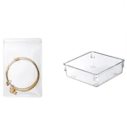 Jewelry Pouches Storage Bag Desktop Drawer Organizer Transparent Bracelet Ring Holder Zipper Closure 30XLarge