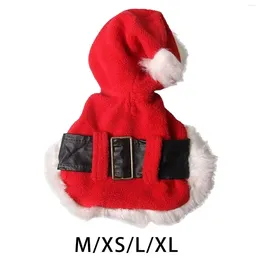 Dog Apparel Christmas Cat Costume Outfits Cape With Hat Winter Coat Funny Red Santa Festive Clothe For Puppy Small Dogs Cosplay Dress