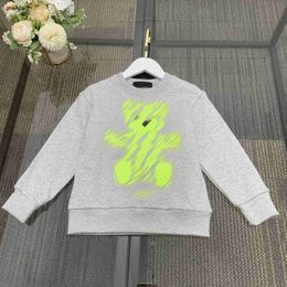 Top autumn sweater for kids Sparkling green Doll pattern print sweatshirts for boy girl Size 100-160 CM Long sleeved child pullover Sep10