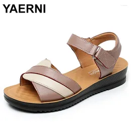 Casual Shoes Classic Soft Bottom Leather Woman Sandals Mother Mixed Colors Fashion Female