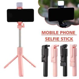 Selfie Monopods 6-in-1 wireless Bluetooth selfie stick tripod Stabiliser radio remote control multifunctional stand portable phone stand d240522