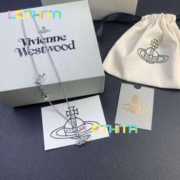 viviane westwood Designer jewelry for women Pendant Empress Dowager Half Mirror Necklace Cross Ring Diamond Shiny Diamond Collar Chain Womens Jewelry7