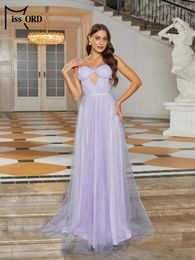 Casual Dresses Missord Purple Wedding Party Dress For Bridesmaid 2024 Elegant Women Spaghetti Strap Cutout A-line Tutu Prom Evening