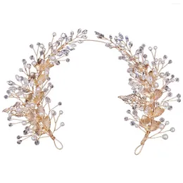 Headpieces Wedding Pearl&Clear Beads Soft Headband Hair Accessories With Dazzling For Bridesmaid Party Balls