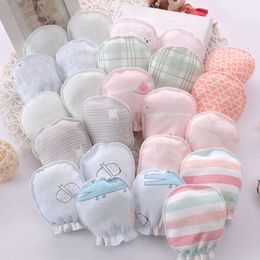 5 pairs/lot Newborn Cotton Cartoon Soft Boys Girls Resuable Gloves 0-3M Baby Girl Boy Head Mittens L2405