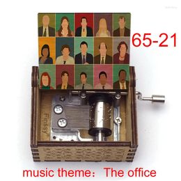 Decorative Figurines Est The Office Fun Dwight Jim Pam Figure Print Wooden Music Box Theme Musical Birthday Gift To TV Fans Friends
