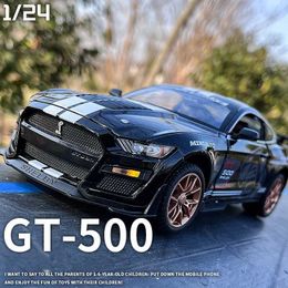 Diecast Model Cars 1 24 Ford Mustang Shelby GT500 Alloy Sports Car Model Diecasts Metal Toy Car Model Simulation Sound Light Collection Kids Gifts