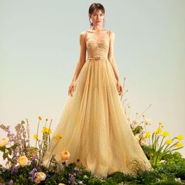 Party Dresses Sweetheart Evening Elegant For Women With Dot Long Dress Backless Prom Female Champagne Gowns