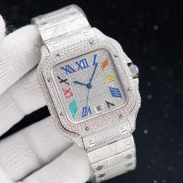 2022 Relógios de pulso Diamantes de relógio de pulso Relógio mascário automático 40mm com pulseira de aço repleta de diamante vvs1 gia wristwatc 347z