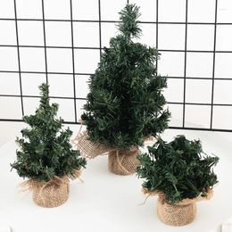 Decorative Flowers Artificial Green Fake Plant 20/30CM Mini Christmas Tree Home Snow House DIY Party Decoration Old Man Year Gift