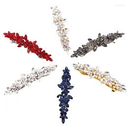 Headpieces Trendy Hair Clips For Bridal Headpiece Alloy Rhinestone Red Party Wedding Head Clip Ornaments Accessories Bride Jewellery Tiaras