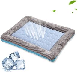 Cooling Pad Bed for Dogs Cats Puppy Kitten Cool Mat Pet Blanket Ice Silk Material Soft for Summer Sleeping Pink Blue Breathable 240521