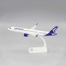 Aircraft Modle 1 200 Scale A321NEO AEGEAN Airlines ABS Plastic Aeroplane Model Toy Aircraft Plane Model Toy for Collection Y240522