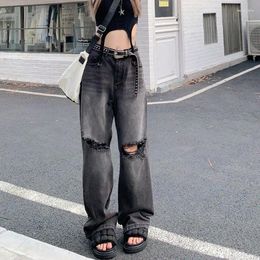 Women's Jeans 2024 Women's Pants Y2k Summer Style Wide Leg Trousers Retro Appear Thin Easy