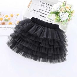 Skirts Hot Baby Girls Tulle Tutu Skirt Ballerina Pettiskirt Fluffy Children Ballet Skirts for Party Dance Princess Girl Tulle Clothes Y240522