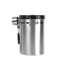 Storage Bottles Beans Kitchen Container Stainless Steel Can Airtight Tea Sugar Sealing Smell Proof With Spoon Coffee Canister