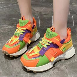 Casual Shoes Women Fashion Sneakers Lace Up Platform Sports Mixed Colors Comfortable Outdoor Running Tennis Female