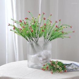 Decorative Flowers 39CM Artificial Plants In Pot With 7 Branch Impatiens Balsamina Faux Potted Greenery For Home Decor And Pography Props