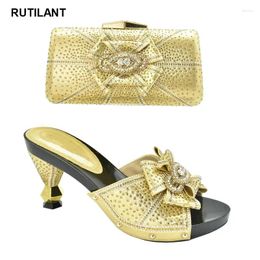 Dress Shoes Latest African Women Wedding And Bag Set Decorated With Rhinestone For Party Plus Size Shoe 43